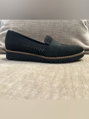 Dr. Scholl's Black Knit Slip-On Loafer with Tan Trim